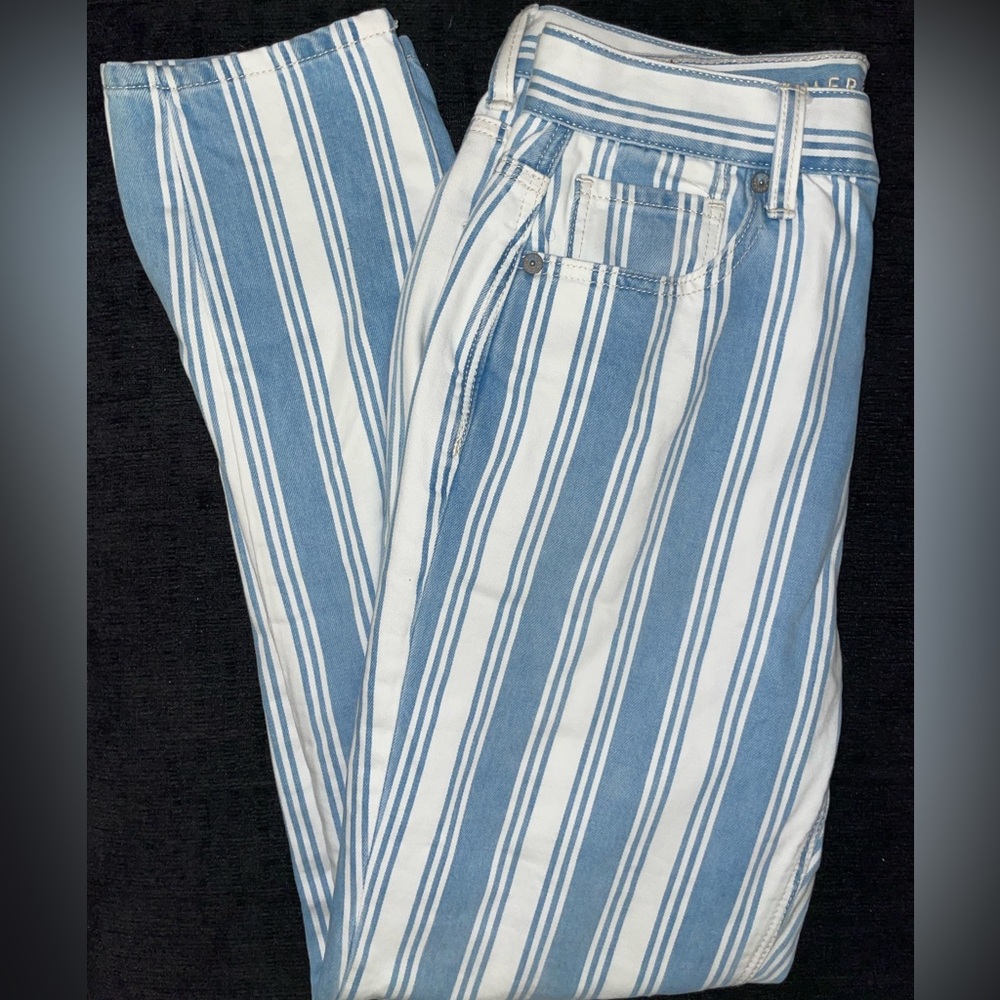 Stripped Mom Jeans
